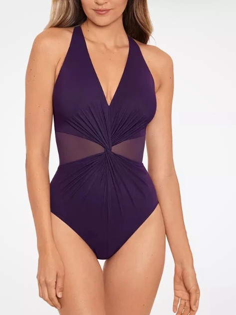 Miracle Suit Illusionist Wrapture One-Piece Swimsuit(Sangria Purple)